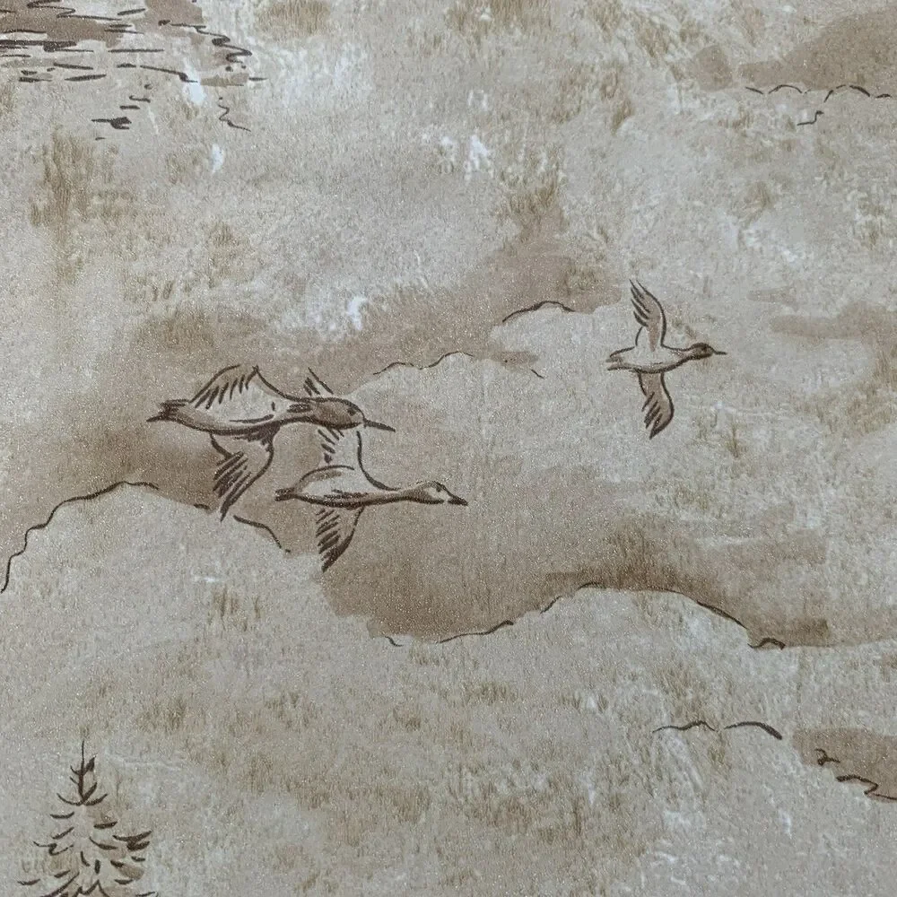 Wallpaper Outdoor Moose Cabin Ducks Fishing Vintage Pickup 56 sq ft